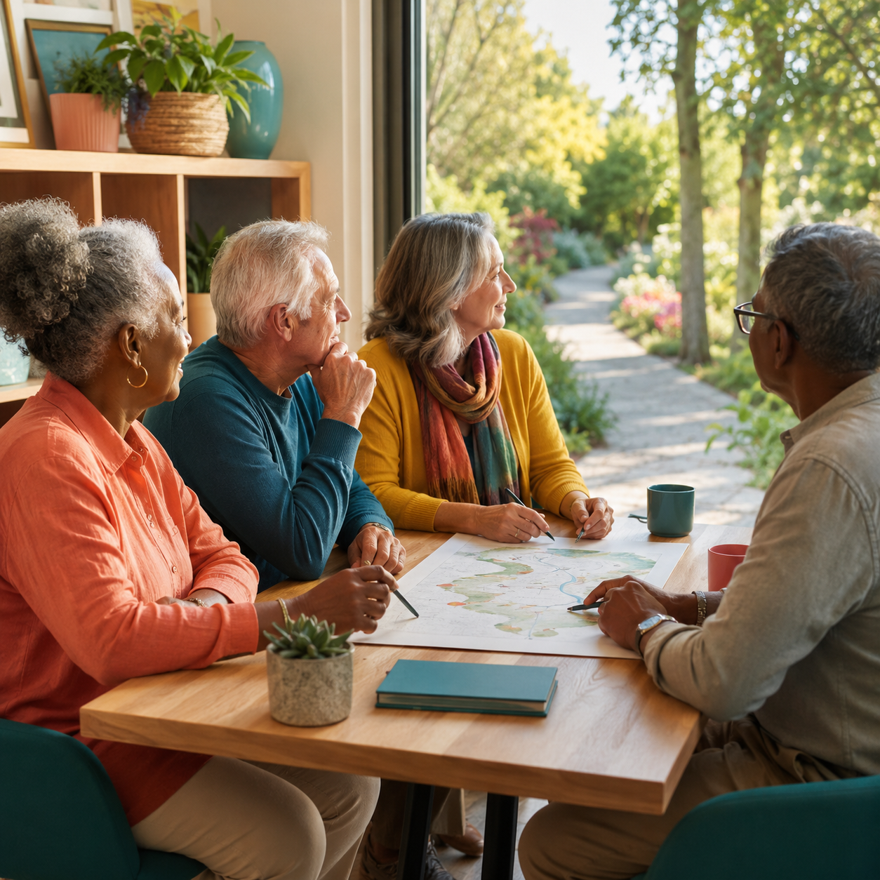 Older adults planning their next steps together